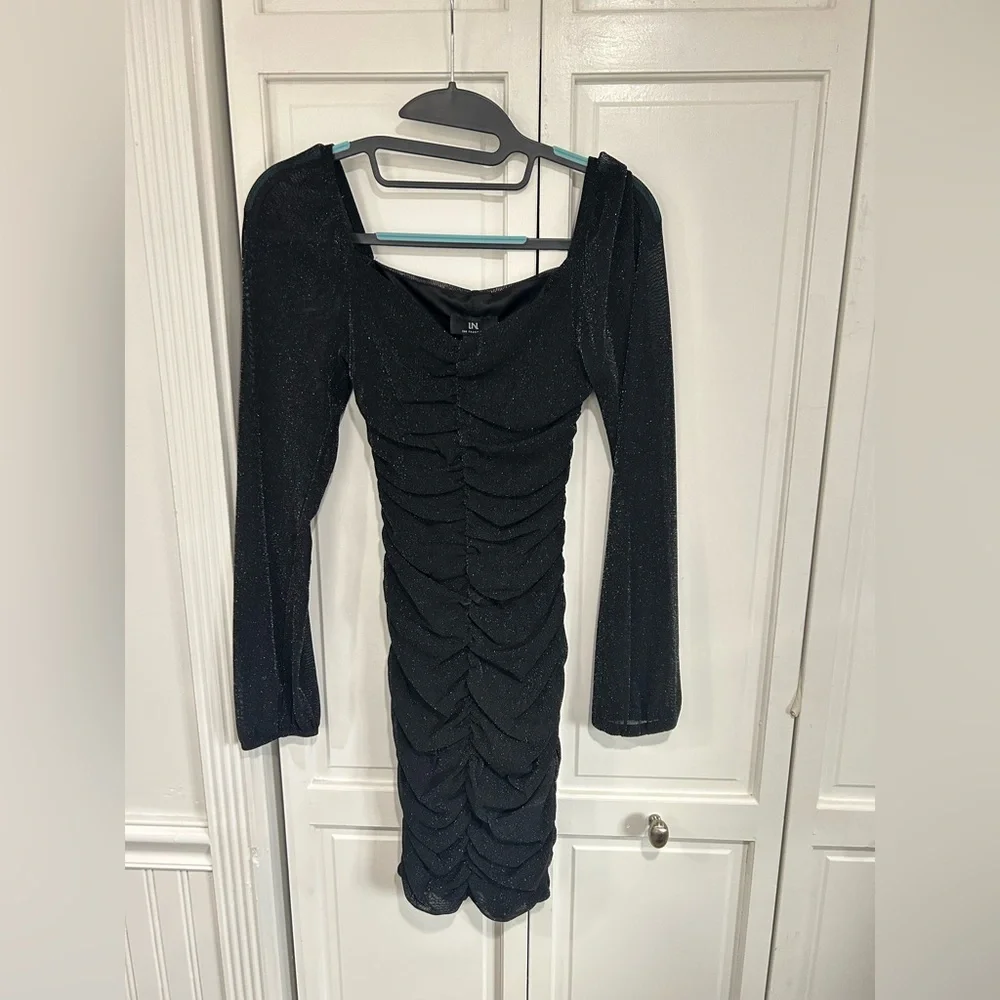Black Ruched Dress - Picture 3 of 7